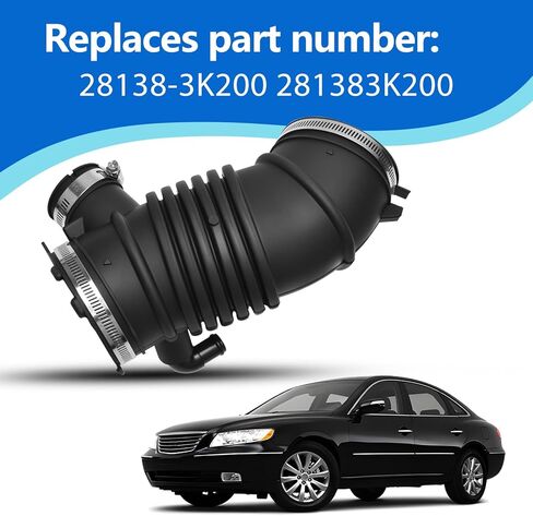 Engine Air Intake Hose Fits for 2006-2010 Hyundai Azera Sonata Replaces 28138-3K200 281383K200 in Saudi Arabia