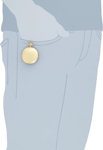 Charles-Hubert, Paris 3907-GR Premium Collection Gold-Plated Stainless Steel Polished Finish Double Hunter Case Mechanical Pocket Watch in Saudi Arabia