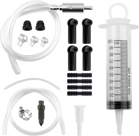 Brake Bleeder Kit,Brake Bleeder Hose One Way Check Valve Kit with Hose/100ml Syringe/Adapters/Clamps/Screws/Caps,Professional Brakes Fluid Bleeders Kits for Cars,Trucks,Motorcycles in Kuwait