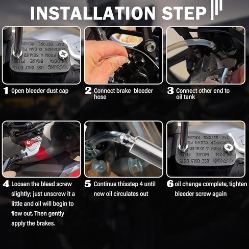 Brake Bleeder Kit,Brake Bleeder Hose One Way Check Valve Kit with Hose/100ml Syringe/Adapters/Clamps/Screws/Caps,Professional Brakes Fluid Bleeders Kits for Cars,Trucks,Motorcycles in Kuwait