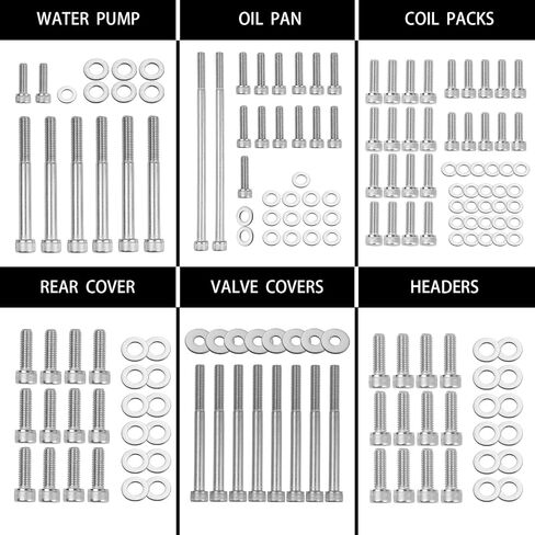 طقم تثبيت مسمار وحشية المحرك من الفولاذ المقاوم للصدأ - متوافق مع 98-02 Camaro Firebird Trans Am & 04 GTO (خانق كابل LS1/LS6 3-Bolt) in Kuwait