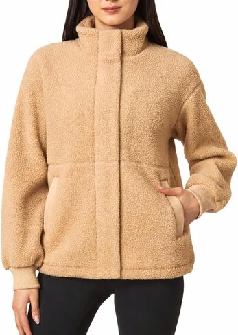 Mondetta Women's Sherpa Full Zip Short Fleece Jacket with Pockets in Saudi Arabia