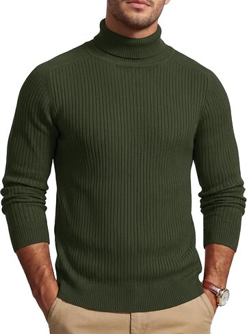 TACVASEN Men's Turtleneck Sweater Knitted Pullover Sweaters Casual Winter Warm Long Sleeve Sweater in Saudi Arabia