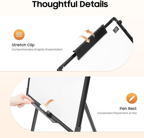 Magnetic Whiteboard Easel Stand, 36" x 24" Adjustable Height Dry Erase Board with Tripod Stand, Portable Flipchart & Presentation Board for Office, Home, Classroom in Kuwait