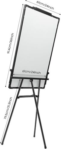 Magnetic Whiteboard Easel Stand, 36" x 24" Adjustable Height Dry Erase Board with Tripod Stand, Portable Flipchart & Presentation Board for Office, Home, Classroom in Kuwait