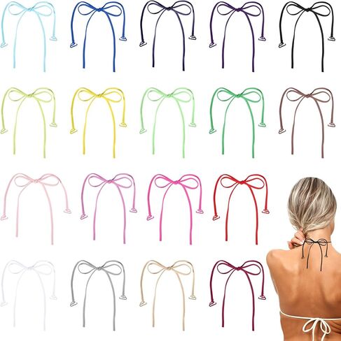 Freebloss 18Pairs الرسن الرقبة أشرطة حمالات الصدر استبدال 18 ألوان الزخرفية أشرطة حمالات الصدر للنساء قابل للتعديل ثوب السباحة حزام in Kuwait
