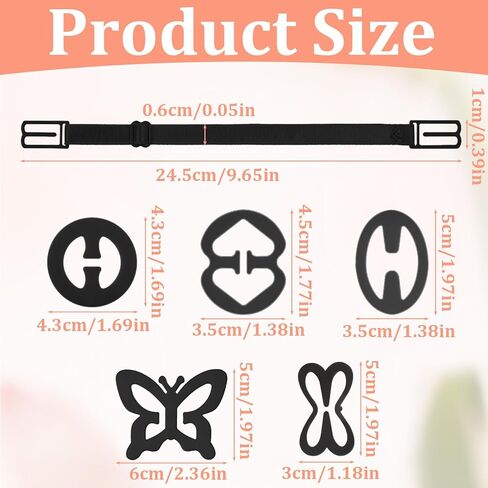 Bra Strap Clips, 24 Pcs Bra Clips to Make Racerback Strap Holders for Slipping Bra-Clip for Conceal Straps Adjustable Anti-Slip Bra-Converter Cleavage Control in Kuwait