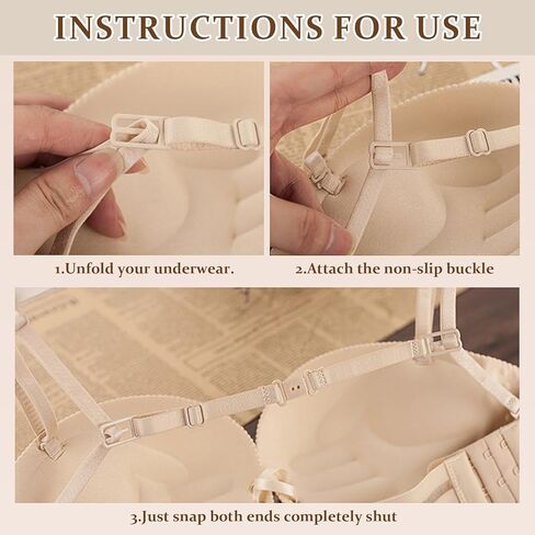 Non-Slip Bra Strap Clips Holder (4 Pack),Adjustable Elastic Strap Converters for Women (3 color:Black, Beige，White) in Saudi Arabia