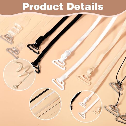 24Pcs Clear Bra Straps, Adjustable Bra Straps Replacement, Non-Slip Shoulder Straps with Clips, Multiple Colors Styles for Women Girls Strapless Brassiere Dresses Dance Daily Wear in Saudi Arabia