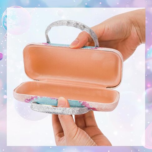 Frcctre 4 Pack Hard Shell Eyeglasses Cases, Portable Small Sunglasses Pouch with Handle, Sparkle Glitter Protective Glasses Case Eyeglasses Purse Makeup Storage Bag Pouch in Saudi Arabia