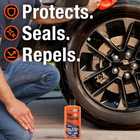 جل حماية الإطارات والحواف من نو فينيش، ملمع الإطارات ولمعان الحواف، تكنولوجيا السيراميك، مستلزمات تنظيف السيارة، 16 أونصة سائلة in Kuwait