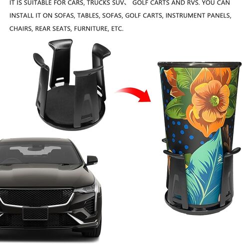 Car Cup Holder Expander, 2PCS Cup Holder Insert Adapter for Car, Adjustable Automotive Slim Can Cupholder Expander for Fixing Beverage Bottle Water Cups, Adhesive Energy Drink Storage Rack in Saudi Arabia