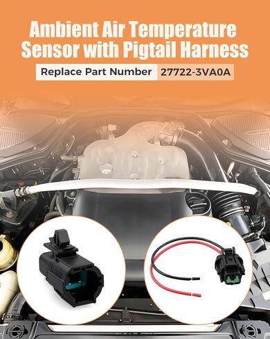 Ambient Air Temperature Sensor with Pigtail Harness 27722-3VA0A Fit for Nissan Altima GT-R 350Z Kicks Maxima Murano Pathfinder Rogue Quest, Fit for Infiniti QX50 Q50 QX60 M35 M45 FX35 FX45 in Saudi Arabia