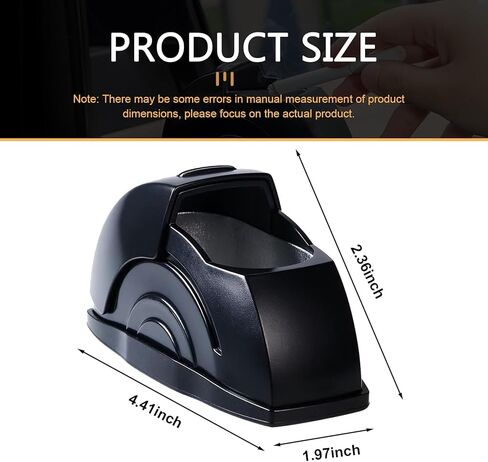 Car Ashtray, Portable Vehicle Cigarette Ash Container with Sealed Lid, Detachable Stainless Steel Insulated Inner Liner, Universal for Most Cars, Trucks, SUVs (Black) in Kuwait