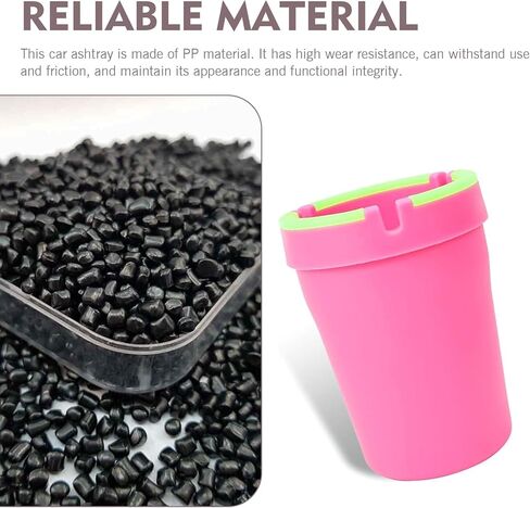 MLY 2 Pcs Smokeless Car Ashtray, Portable Car Ashtrays for Cup Holder Smell Proof, Multifunctional Glow in The Dark Interior Ash Trash Holder, Fit for Cars, Trucks, Suvs (Pink) in Saudi Arabia