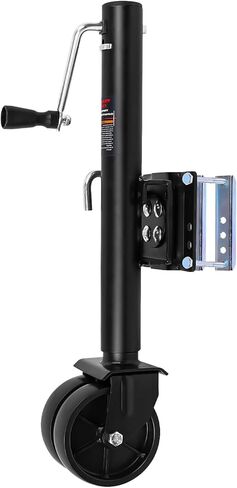 2000 lbs Trailer Jack with 12" Adjustable Height & Dual 6" Wheels - Heavy Duty Drop Leg Stabilizer for RV Camper Travel Trailer, Bolt-Down Mounting & Black Powder Coated Finish in Kuwait