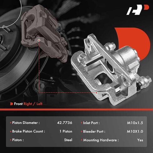 مجموعة فرجار قرص الفرامل الممتازة مع دعامة متوافقة مع Ford Thunderbird 2002-2005 وJaguar S-Type 2000-2002 وLincoln LS 2000-2002 - جانب السائق الخلفي الأيسر in Kuwait
