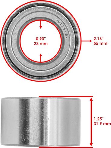 Caltric Front Left and Right CV Joint Axle Bearing for Compatible with Yamaha Grizzly 700 YFM700 4X4 2009 2010-2013 in Saudi Arabia