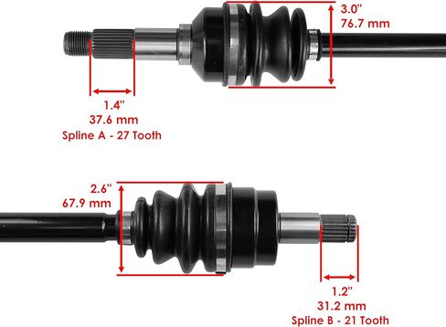 Caltric Front Left Complete Cv Joint Axle Compatible with Yamaha Rhino 660 Yxr660F 4Wd 2006 2007 in Saudi Arabia