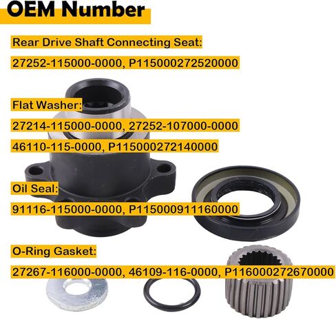 27252-115000-0000 Rear Drive Shaft Boss Kit w/Oil Seal & O-Ring Compatible with Hisun 400 500 700 UTV ATV Sector Vector Coleman Massimo Axis Cub Cadet Bennche in Kuwait