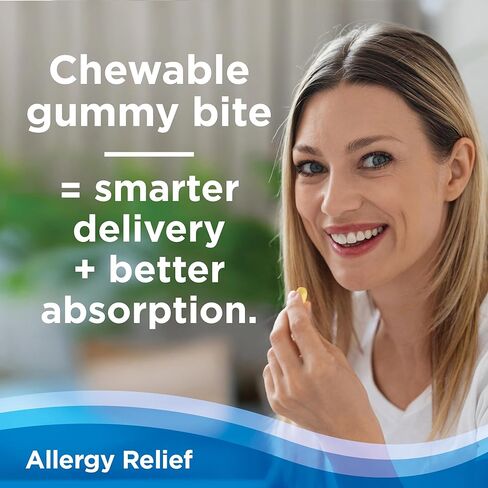 CalmCo Adult Allergy Relief Gummy Bites with Diphenhydramine - Chewable Antihistamine for Sneezing, Runny Nose & Itchy Eyes, Nighttime Allergy Medicine for Ages 12+, Fantasy Fruit Flavor, 20 Count in Kuwait