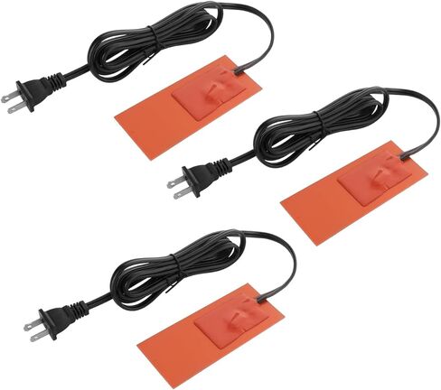 3Pcs Silicone Car Engine Oil Heater Pad, 2" x 6", 110V, 50W, Orange, Constant Temp 60-70C (140-158F), Starts Below 40C (104F), Stops Above 90C (194F), Easy Install, Waterproof, Versatile Use in Saudi Arabia