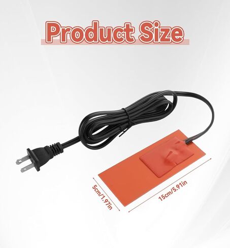 3Pcs Silicone Car Engine Oil Heater Pad, 2" x 6", 110V, 50W, Orange, Constant Temp 60-70C (140-158F), Starts Below 40C (104F), Stops Above 90C (194F), Easy Install, Waterproof, Versatile Use in Saudi Arabia