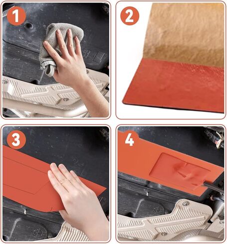 3Pcs Silicone Car Engine Oil Heater Pad, 2" x 6", 110V, 50W, Orange, Constant Temp 60-70C (140-158F), Starts Below 40C (104F), Stops Above 90C (194F), Easy Install, Waterproof, Versatile Use in Saudi Arabia