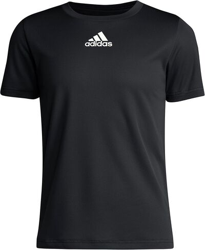 تي شيرت Adidas Youth Pregame بأكمام قصيرة وشعار فارغ مقاس XL أسود in Kuwait