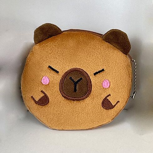 Cute Capybara Plush Coin Purse Capybara Coin Holder Keychain Gift-Wrapped Earphone Case New Year & Christmas Gifts(Serious) in Saudi Arabia