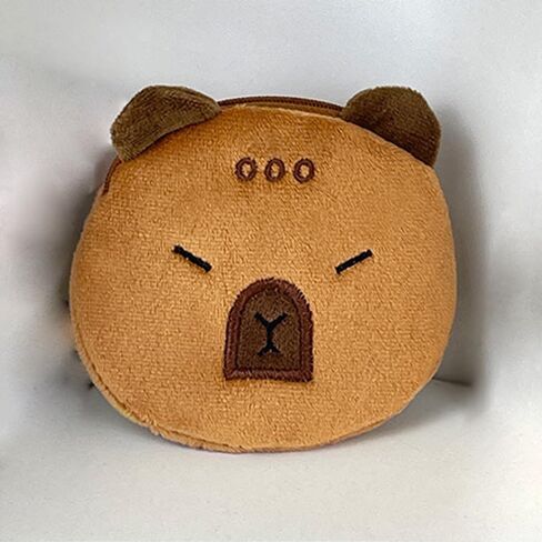 Cute Capybara Plush Coin Purse Capybara Coin Holder Keychain Gift-Wrapped Earphone Case New Year & Christmas Gifts(Serious) in Saudi Arabia
