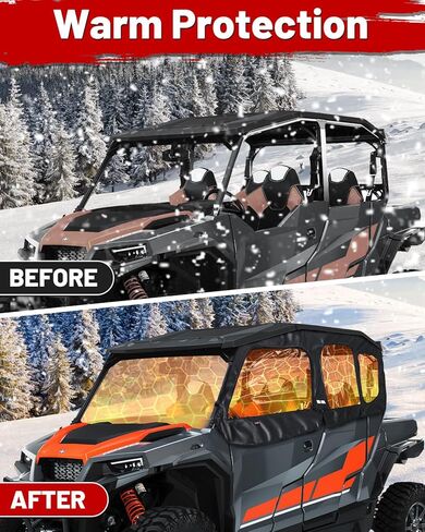 StarknightMT UTV Cab Enclosure, Soft Upper Doors Compatible with 2018-2025 Polaris General 4 1000 / XP 4 1000, Waterproof Soft Upper Windows Fits with Side Mirrors in Saudi Arabia