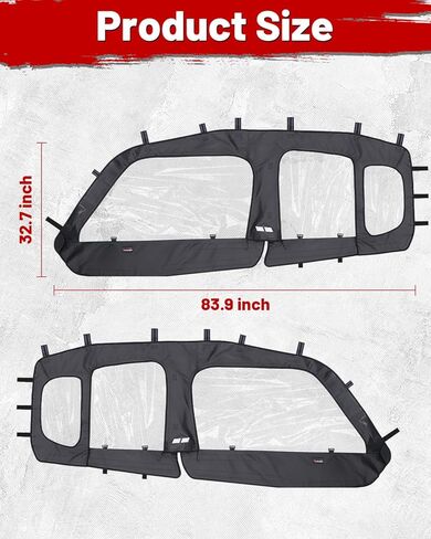 StarknightMT UTV Cab Enclosure, Soft Upper Doors Compatible with 2018-2025 Polaris General 4 1000 / XP 4 1000, Waterproof Soft Upper Windows Fits with Side Mirrors in Saudi Arabia