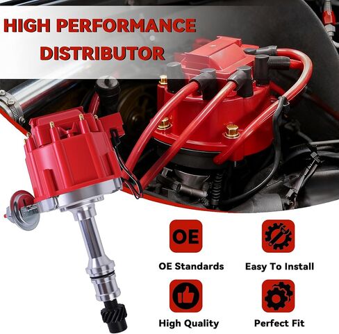 Ignition Distributor With Cap & Rotor Compatible With 1968-1976 Oldsmobile Olds V8 260 307 330 350 400 403 425 455 Engine Replace 1045511 403RHEI PC6009 PE328 HEI Distributor in Saudi Arabia