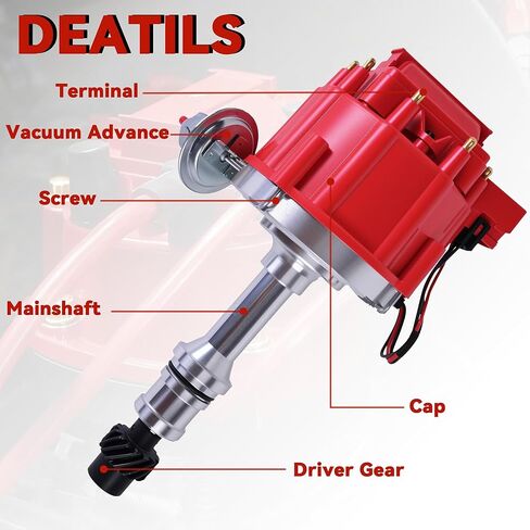 Ignition Distributor With Cap & Rotor Compatible With 1968-1976 Oldsmobile Olds V8 260 307 330 350 400 403 425 455 Engine Replace 1045511 403RHEI PC6009 PE328 HEI Distributor in Saudi Arabia