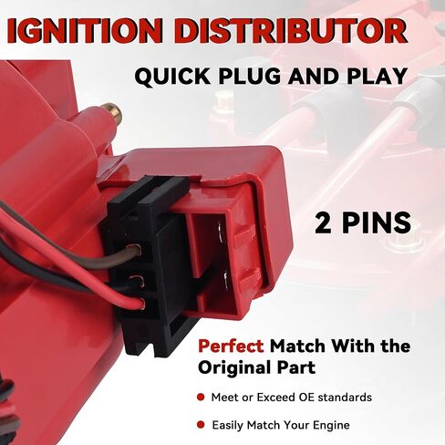 Ignition Distributor With Cap & Rotor Compatible With 1968-1976 Oldsmobile Olds V8 260 307 330 350 400 403 425 455 Engine Replace 1045511 403RHEI PC6009 PE328 HEI Distributor in Saudi Arabia