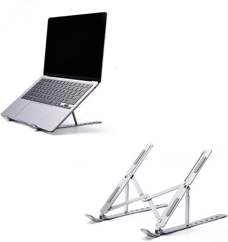 Vancold Portable Laptop Stand, Ergonomic Aluminum Laptop Mount Stand, Detachable Laptop Riser Notebook Holder Stand Compatible with Mac , Dell, Lenovo More 10-15.6" Laptops-Black in Kuwait
