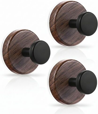 Wreath Hanger, Heavy Duty Wreath Hangers for Front Door, Modern Walnut Wood Adhesive Hook for Christmas/Valentine/Easter/Halloween/Thanksgiving, Outdoor/Indoor Glass, No Drilling, [3-Pack] in Saudi Arabia