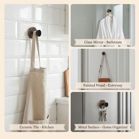 Wreath Hanger, Heavy Duty Wreath Hangers for Front Door, Modern Walnut Wood Adhesive Hook for Christmas/Valentine/Easter/Halloween/Thanksgiving, Outdoor/Indoor Glass, No Drilling, [3-Pack] in Saudi Arabia