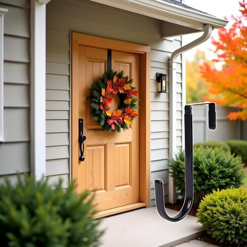 Black Wreath Carbon Steel Hanger, 5 Inch Height, Strong Bearing Fall for Christmas Halloween Decorations in Saudi Arabia
