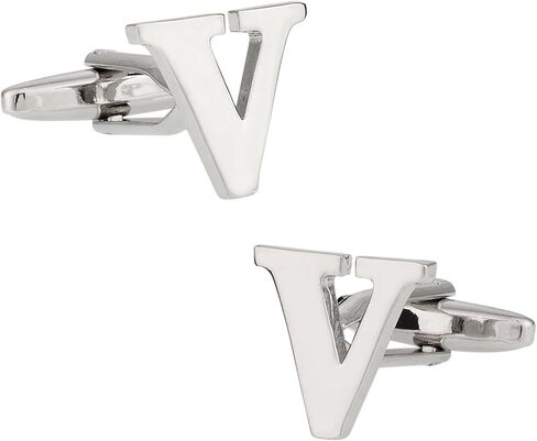 Cuff-Daddy Letter V Cufflinks Monogram Men's Initial Cuff Links with Travel Presentation Gift Box Wedding Groomsmen Groom Party in Saudi Arabia