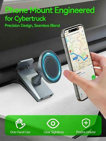 حامل هاتف Cybertruck، حامل هاتف مغناطيسي لـ Tesla Cybertruck (موديلات 2024 وما بعده) - حامل لوحة أجهزة القياس المتوافق مع Mag-Safe قابل للتعديل 360 درجة لملحقات Tesla Cyber ​​Truck in Kuwait