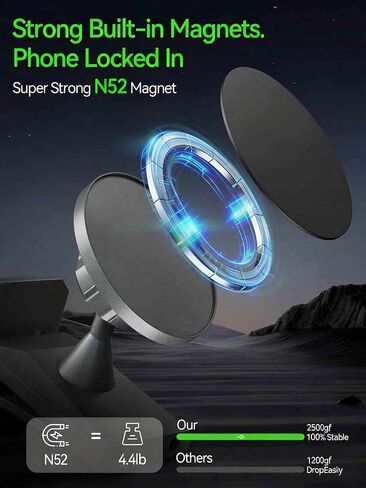 حامل هاتف Cybertruck، حامل هاتف مغناطيسي لـ Tesla Cybertruck (موديلات 2024 وما بعده) - حامل لوحة أجهزة القياس المتوافق مع Mag-Safe قابل للتعديل 360 درجة لملحقات Tesla Cyber ​​Truck in Kuwait