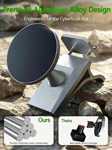 حامل هاتف Cybertruck، حامل هاتف مغناطيسي لـ Tesla Cybertruck (موديلات 2024 وما بعده) - حامل لوحة أجهزة القياس المتوافق مع Mag-Safe قابل للتعديل 360 درجة لملحقات Tesla Cyber ​​Truck in Kuwait