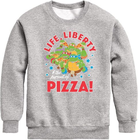 HYBRID APPAREL - سلاحف النينجا - Life Liberty Pursuit Of Pizza - سويت شيرت صوف للشباب بياقة دائرية in Saudi Arabia