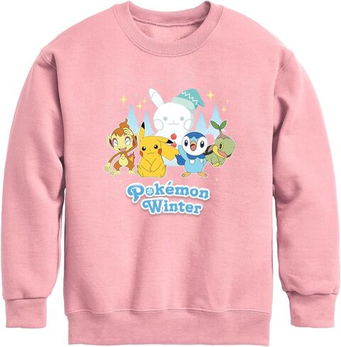 Pokémon - Pikachu Piplup Winter - Youth Crew Fleece Sweatshirt in Saudi Arabia