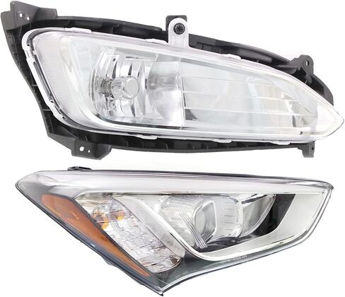 طقم المصابيح الأمامية البديلة جانب الركاب (الأيمن) يناسب Hyundai Santa Fe Sport 2.0L Turbo 2015-2016 in Saudi Arabia