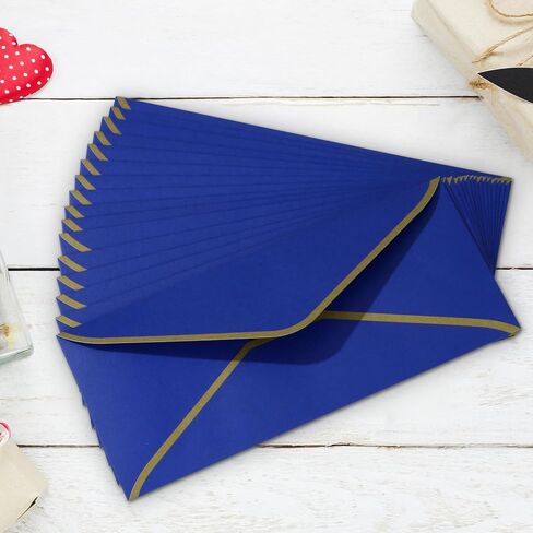 Vivin 30 Packs #10 Business Envelopes, 4-1/8 x 9-1/2 Inches, 24 LB, Blue Envelopes with Gold Stickers for Privacy Documents, Home & Office in Saudi Arabia