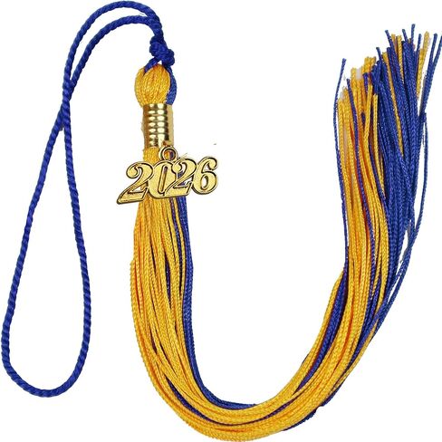 Single Color Graduation Cap Tassel with 2025 Gold Year Charm, 9 Inch Long in Kuwait