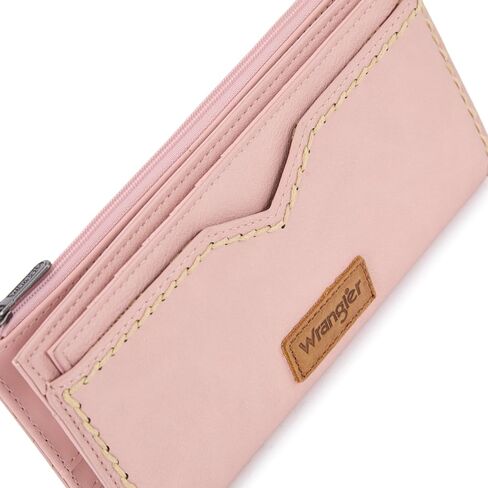 Montana West Wrangler Women's Wallets Bifold RFID Blocking Wallets for Women Clutch Crdeit Card Holder with Zipper Coin Pockets Pink WG377-W213PK in Saudi Arabia